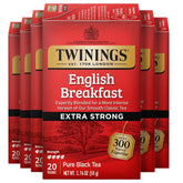 Twinings Extra Strong English Breakfast tea bags front, ideal for a bold morning cup.