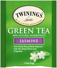 Twinings Jasmine Green Tea individually wrapped bags for freshness.