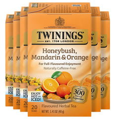 Twinings Honeybush Mandarin Orange tea bags for on the go freshness