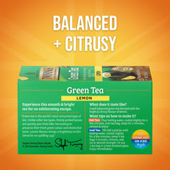 Twinings Lemon Green Tea cup with steeping aroma and bright citrus notes.