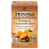 Twinings Orange Cinnamon Spice tea bags ready for a caffeine-free moment