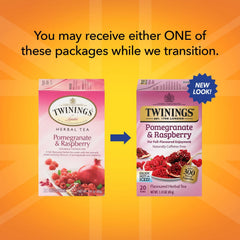 Steeping Twinings Pomegranate and Raspberry tea yields a bright red infusion.