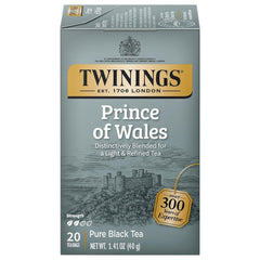 Twinings Prince of Wales Black Tea box showcasing premium aromatic blend for refined mornings
