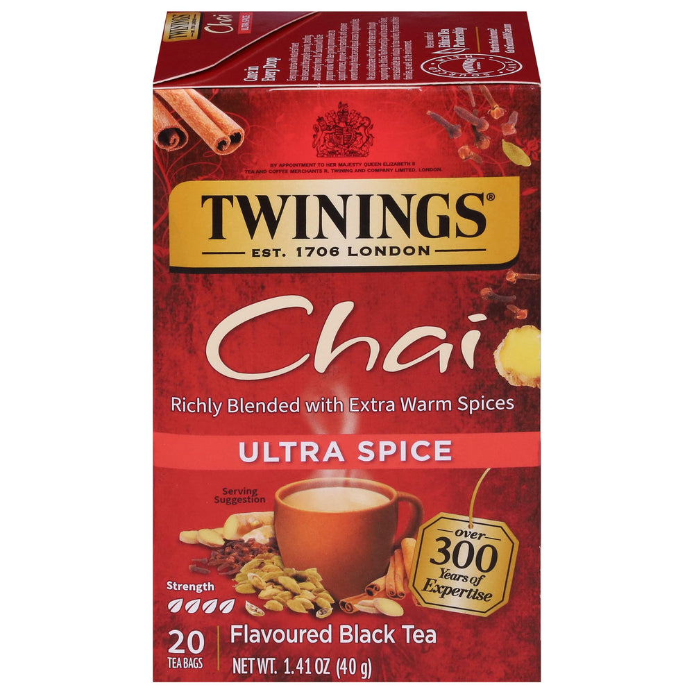 Twinings Ultra Spice Chai box showcasing premium blend for bold flavor