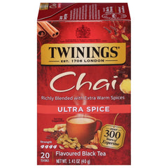 Twinings Ultra Spice Chai box showcasing premium blend for bold flavor