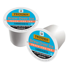 Twinings Unsweetened peach black tea pods with natural flavours.