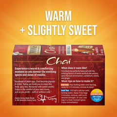 Steaming cup of Twinings French Vanilla Chai shows rich spice notes