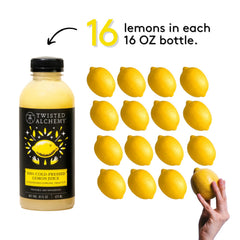 Twisted Alchemy cold pressed lemon juice highlights crisp, authentic citrus notes