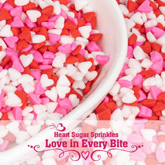 Twisweet mini heart sprinkles on cupcakes for festive topping.