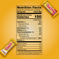Twix Minis bag open pack, showing individually wrapped pieces for lunches.