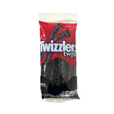 Twizzlers black licorice twists two-pack packaging, ideal for parties and gatherings