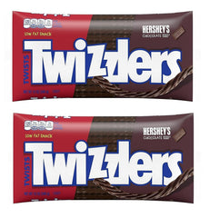 Twizzlers Chocolate Flavored Twists pack with two bags for family snacking.