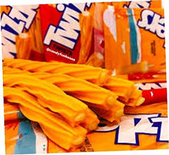 Twizzlers Twists Orange Cream Pop closeup pack 2, creamy filling ideal for sharing