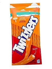 Twizzlers Twists Orange Cream Pop filled candy pack 2, creamy orange flavor for snack time