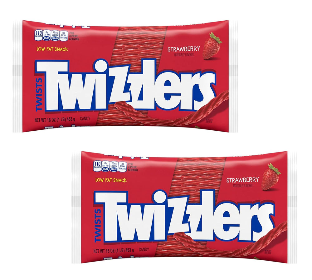 Twizzlers Twists strawberry 2x16oz pack ready for sharing and freshness.