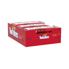 Twizzlers Twists strawberry close-up highlighting chewy texture.