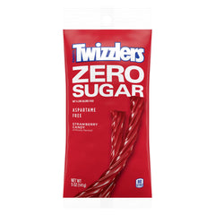 Twizzlers Zero Sugar Twists strawberry close-up—chewy texture and fruity aroma