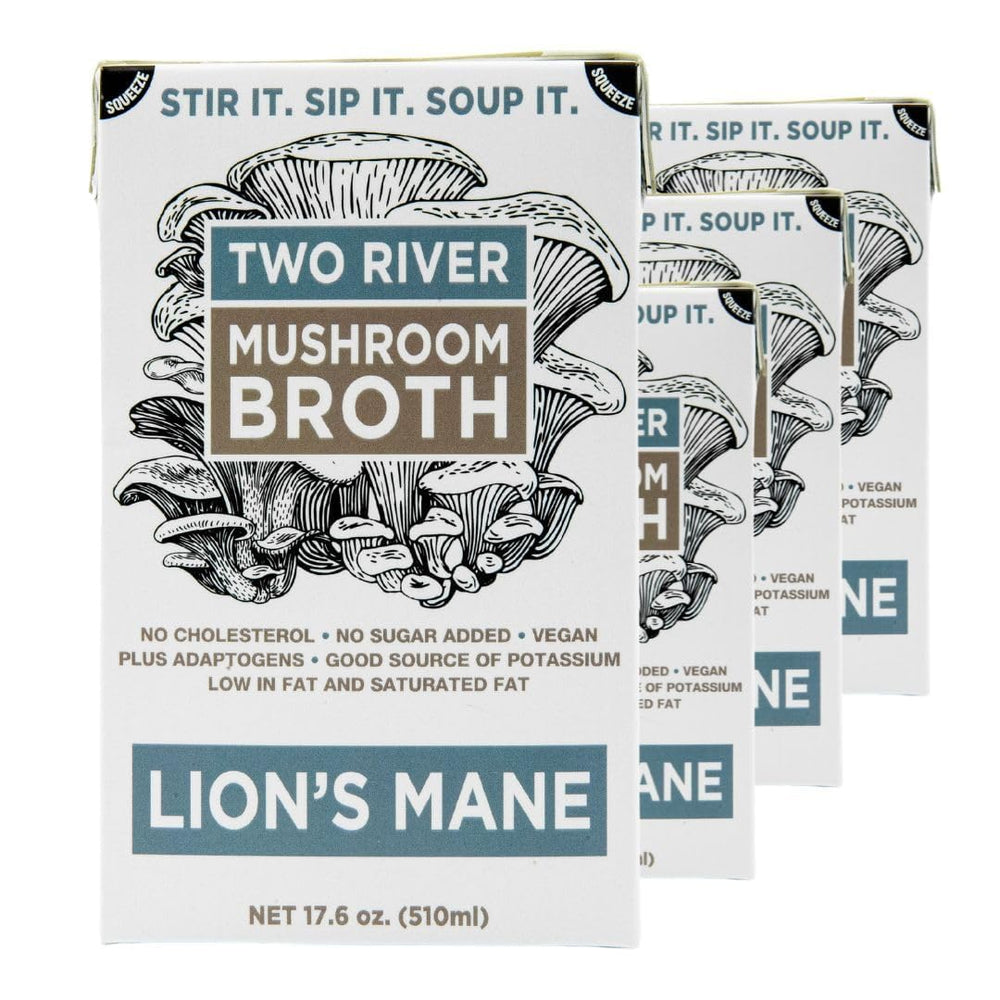 Two River Lion's Mane broth being poured to savor rich umami.