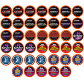 Two Rivers Coffee bold dark roast pods for a robust single-serve cup.