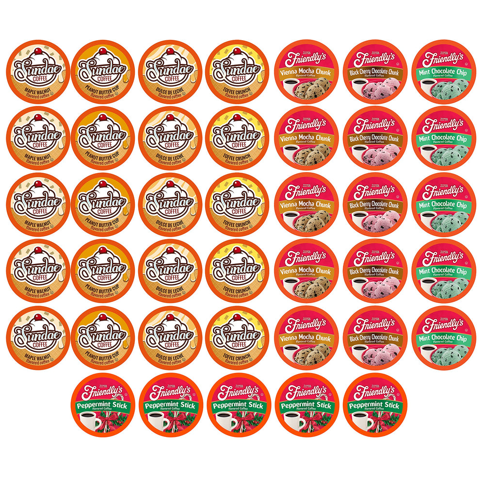 Two Rivers Coffee ice cream flavored pods sampler, showcasing nostalgic flavors for Keurig brewers