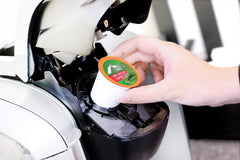 Two Rivers Coffee K-Cup compatibility badge, works with most brewers