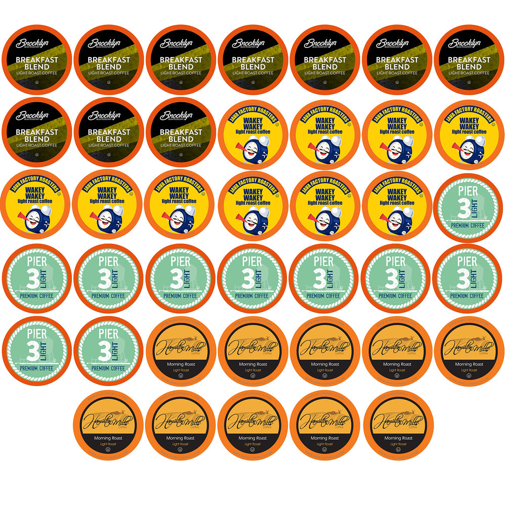Two Rivers Coffee Light Roast pods for K-Cup brewers deliver smooth, balanced flavor.