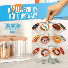 Two Rivers Mexican Spice hot chocolate pods for bold flavor.