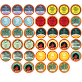 Two Rivers Tea sampler box with 40 herbal pods for Keurig brewing