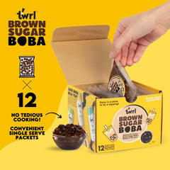 Twrl Brown Sugar Boba added to coffee for a rich chewy twist.