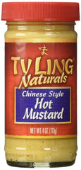 Ty Ling Mustard Chinese Hot 4 oz jar, front view for authentic flavor.