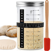 Tyniaide 40oz wide-mouth sourdough starter jar for easy feeding and cleaning.