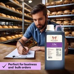 Ube Butterfly restaurant-size bottle displayed for commercial kitchen use.