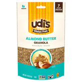 Udi's gluten-free almond butter granola bag front for a quick gluten-free breakfast