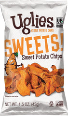 UGLIES Sweet Potato Kettle-Cooked chips in a bag for tasty on-the-go snacking.