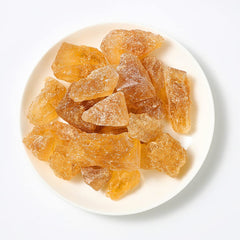 ULTHMOK amber rock sugar crystals close-up showing natural color and clarity.