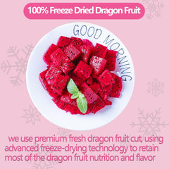 Close-up of ULTHMOK dragon fruit chunks with vibrant color