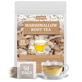 ULTHMOK marshmallow root tea bags in cup showing caffeine-free comfort