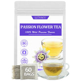 ULTHMOK Passion Flower Tea Bags on pack, caffeine-free calm and relaxation.