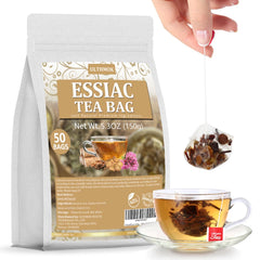 ULTHMOK Premium Essiac Tea packaging showcases convenient daily use.