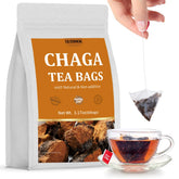 ULTHMOK premium chaga tea bags in a 60-count box, caffeine-free for evenings.
