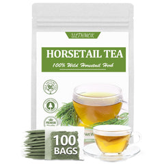 ULTHMOK premium horsetail tea bags packaging highlights natural sourcing and purity.