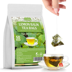 ULTHMOK Premium Lemon Balm Tea bags show pure, additive-free aroma for calm moments