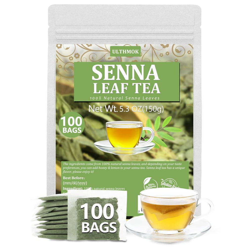 ULTHMOK premium senna tea bags ready to brew for a smooth, caffeine-free cup.