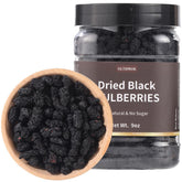 ULTHMOK top-grade dried black mulberries 9oz pack for snacking and tea