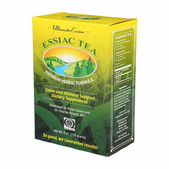 Ultimate Essiac Tea cup brew showing a comforting herbal infusion ready to sip