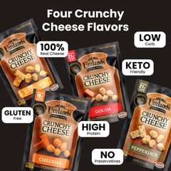 Umland's Pepper Jack crunchy snack bag close-up with spicy, zesty notes.