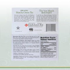 Uncle Lee's Organic Matcha bags in pack for convenient on-the-go brewing
