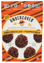 Undercover Quinoa Crisps packaging close-up highlighting premium ingredients for versatile snacking.