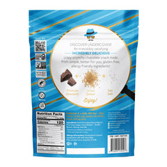 Undercover packaging highlights sea salt flavor and gluten-free, allergen-friendly option.