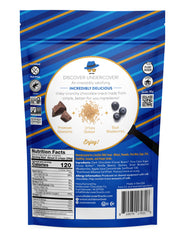 Undercover Snacks chocolate-quinoa crisps close-up reveals glossy coating and crisp texture.